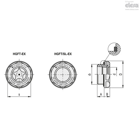 Elesa Oil level sight glass, HGFT.16-3/4 C9 HGFT.